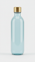 Icy blue glass water bottle