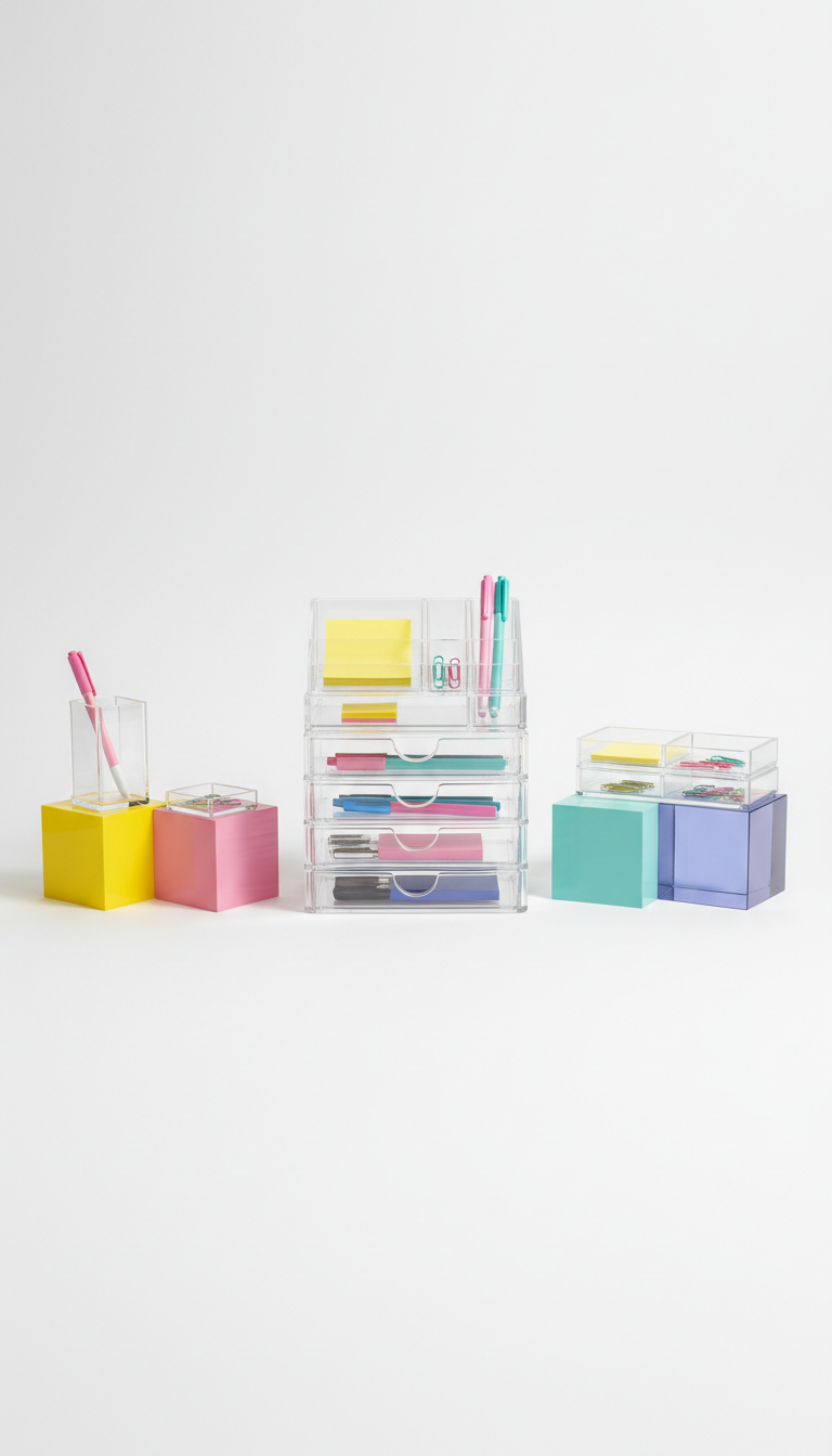 Acrylic Stacking Desk Organizer